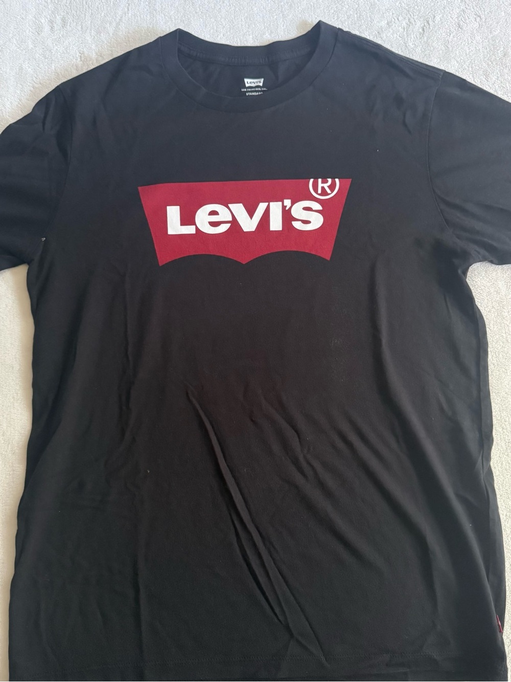 Levi's Black Short-Sleeve Tee with Red Logo Batwing